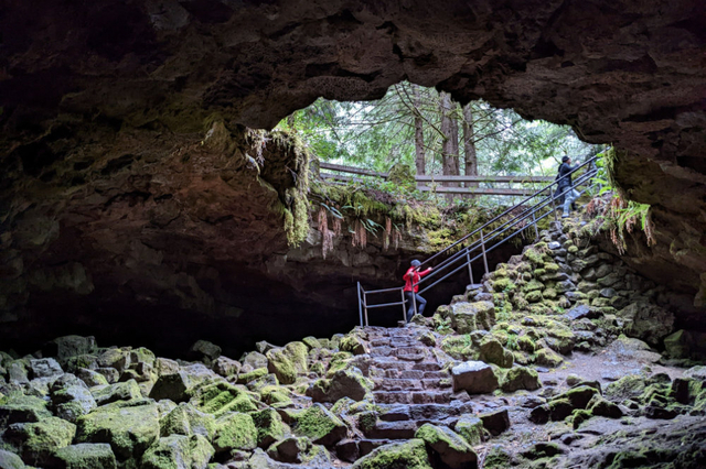 A shot of the inside of the Ape Cave in Washington State, USA.